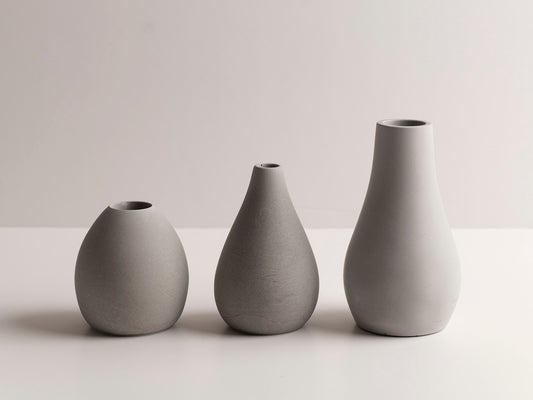 Bud Vase Curve Trio - Pebble