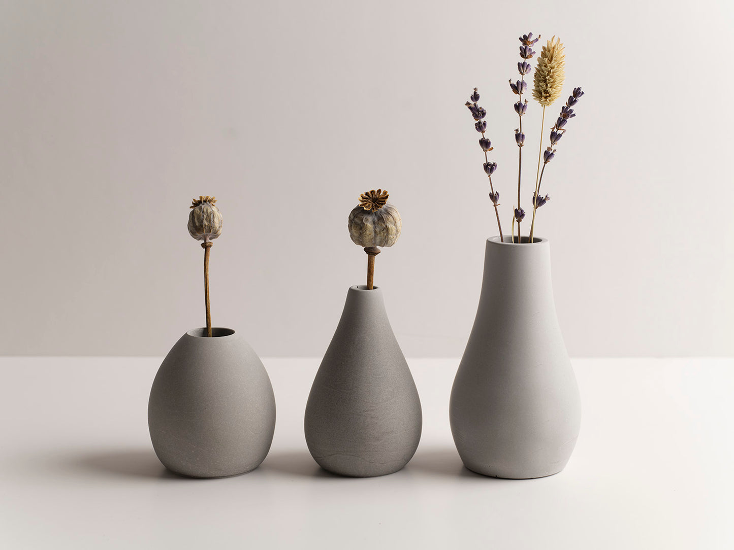 Bud Vase Curve Trio - Pebble