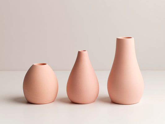 Bud Vase Curve Trio - Pink Stone