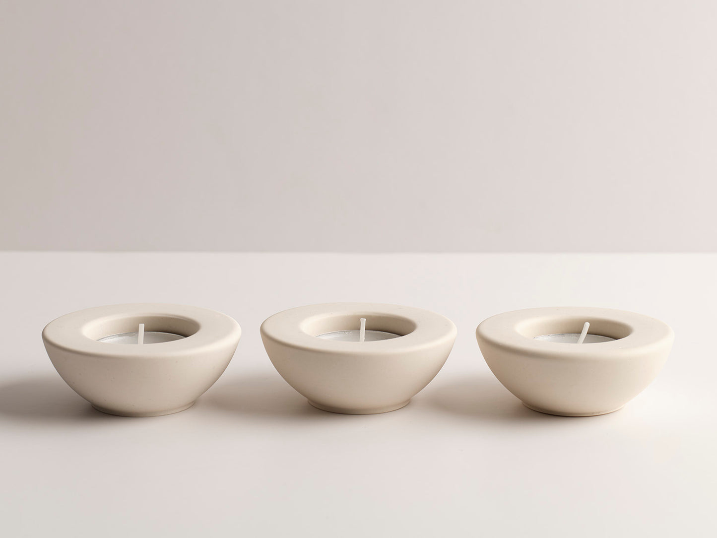 Circle Tea-light Set of 3 - Natural