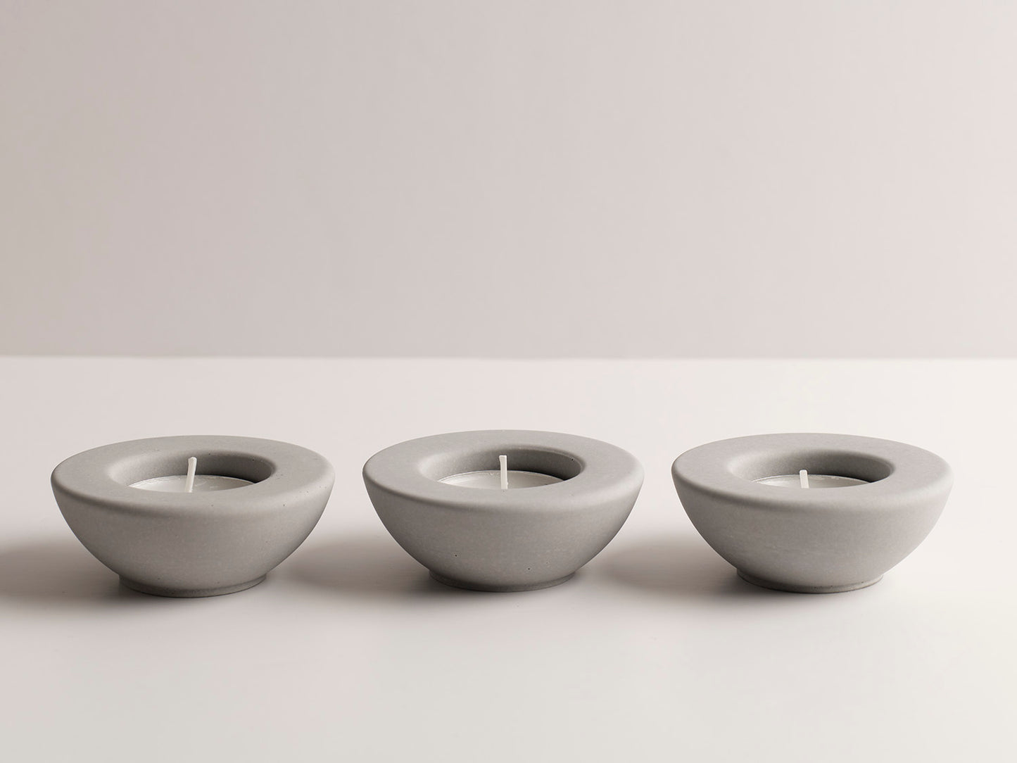 Circle Tea light Set of 3 - Pebble