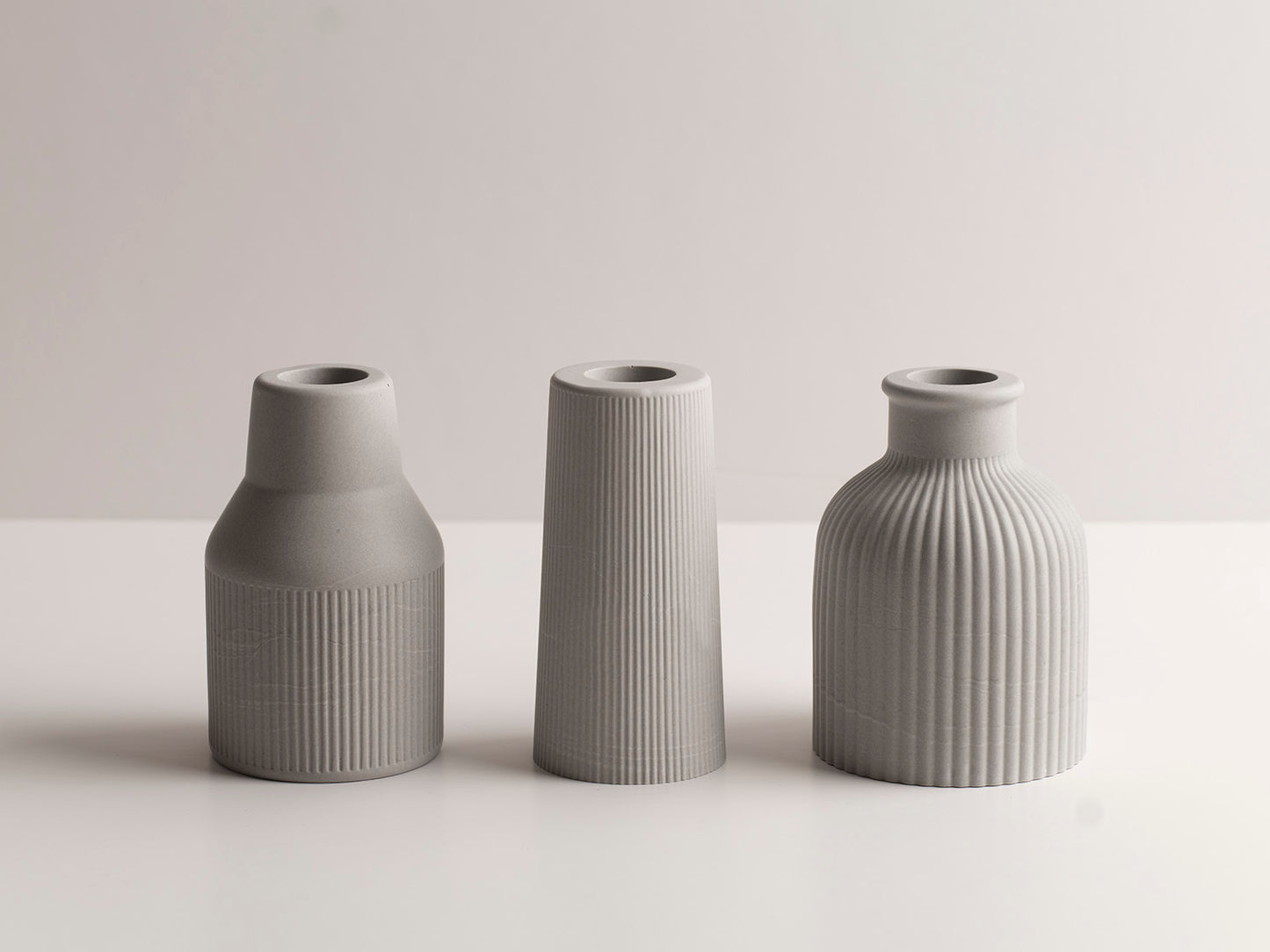 Bud Vase Textured Trio - Pebble