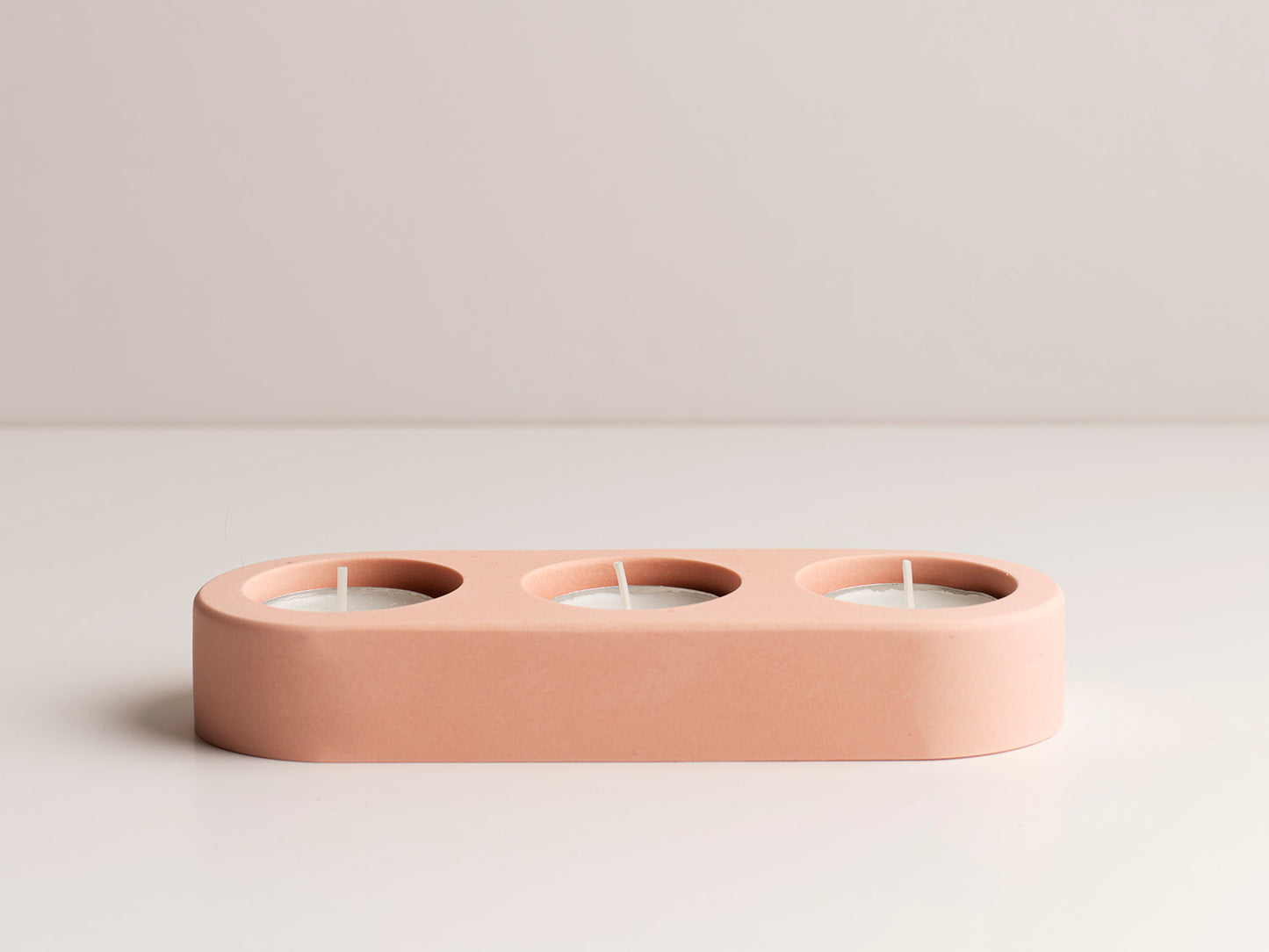 Triple Tea-light Holder - Pink stone