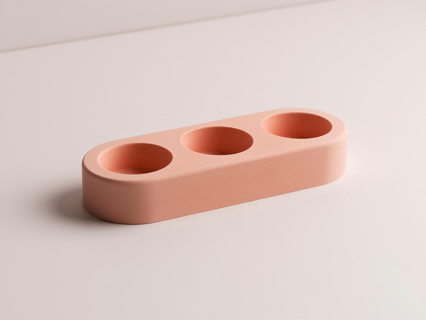 Triple Tea-light Holder - Pink stone